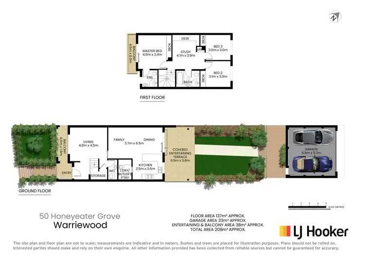Floorplan of Homely townhouse listing, 50 Honeyeater Grove, Warriewood NSW 2102