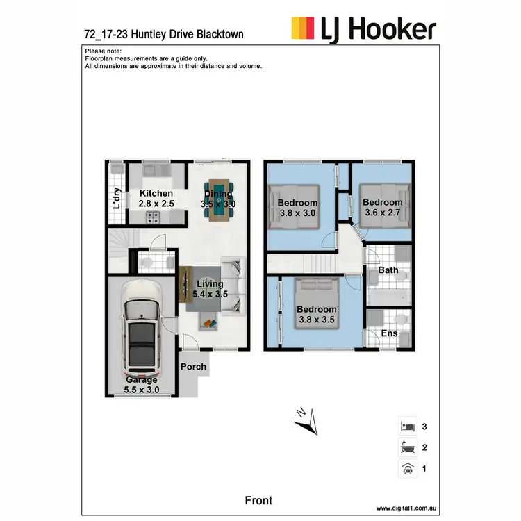 Floorplan of Homely townhouse listing, 72/17-23 Huntley Drive, Blacktown NSW 2148