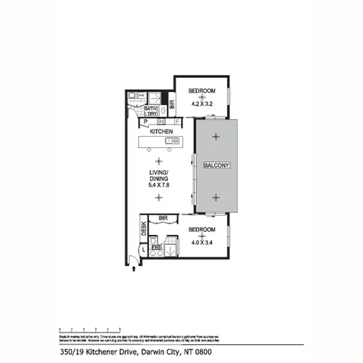 Floorplan of Homely unit listing, 350/19B Kitchener Drive, Darwin City NT 800