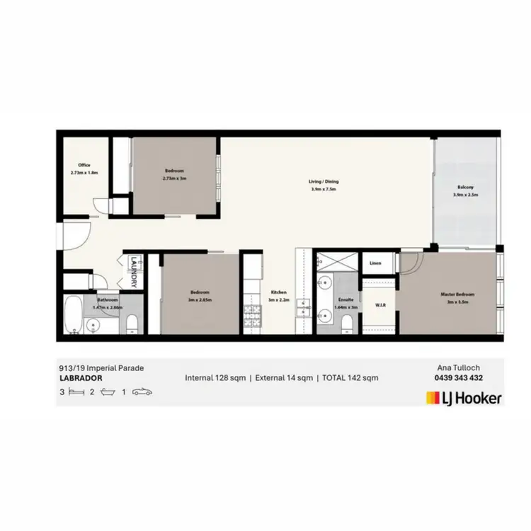 Floorplan of Homely apartment listing, 913/19 Imperial Parade, Labrador QLD 4215
