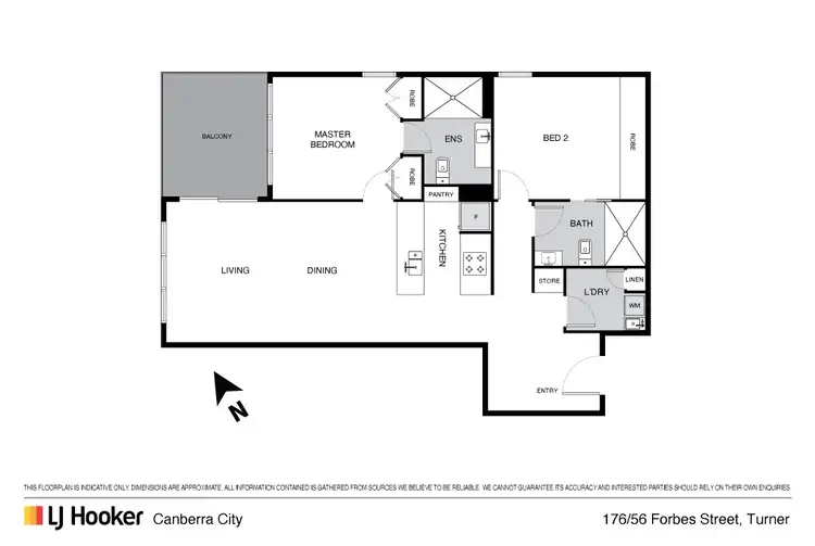 Floorplan of Homely apartment listing, 176/56 Forbes Street, Turner ACT 2612
