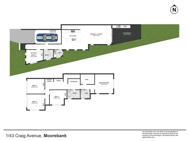 Floorplan of Homely semi-detached listing, 3/43 Craig Avenue, Moorebank NSW 2170