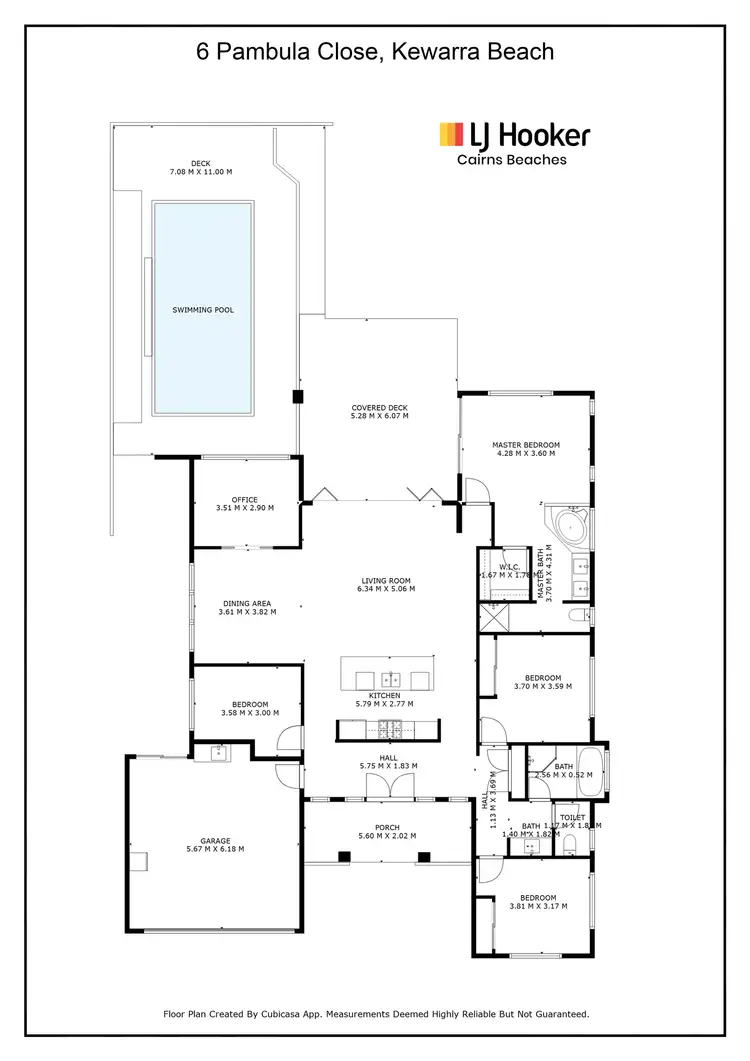 Floorplan of Homely house listing, 6 Pambula Close, Kewarra Beach QLD 4879