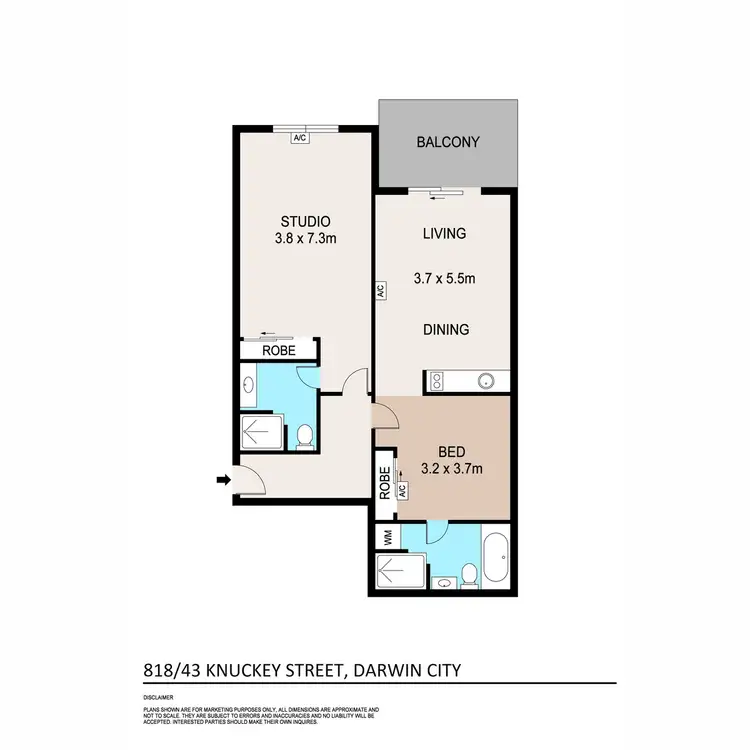 Floorplan of Homely unit listing, 818/43B Knuckey Street, Darwin City NT 800