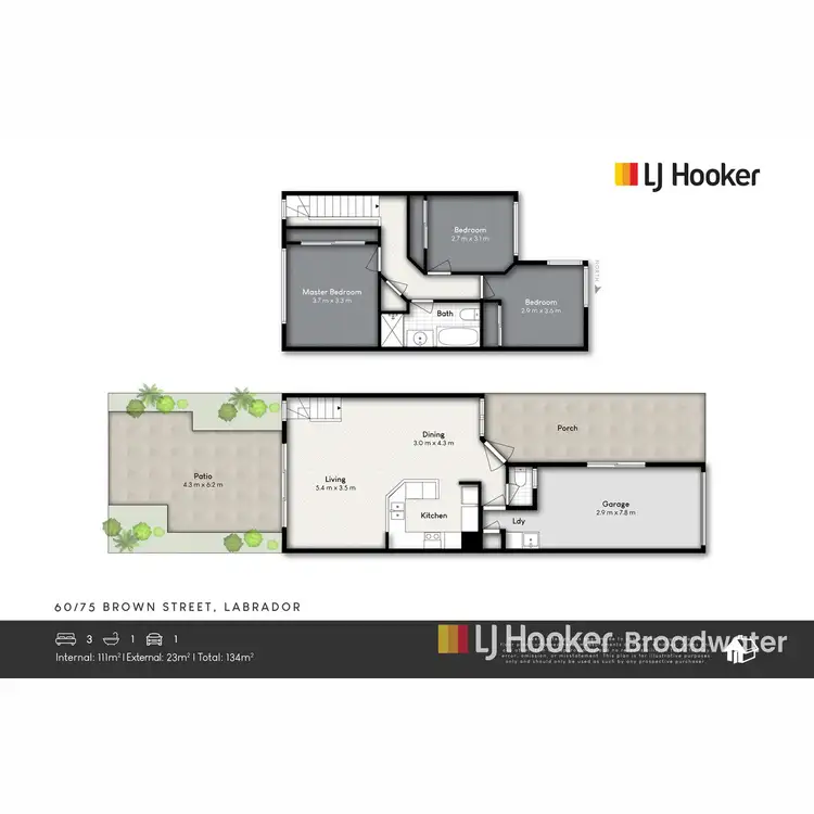 Floorplan of Homely townhouse listing, 60/75 Brown Street, Labrador QLD 4215