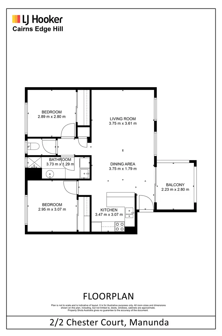 Floorplan of Homely unit listing, 2/2 Chester Court, Manunda QLD 4870