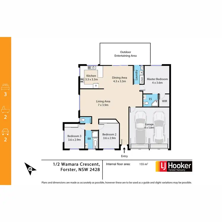 Floorplan of Homely villa listing, 1/2 Wamara Crescent, Forster NSW 2428