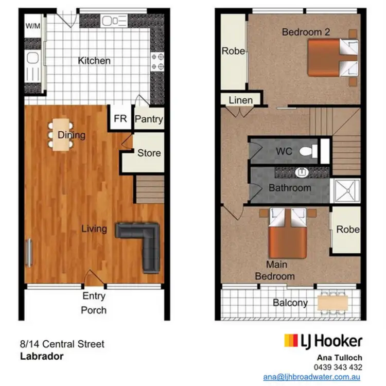 Floorplan of Homely townhouse listing, 8/14 Central Street, Labrador QLD 4215