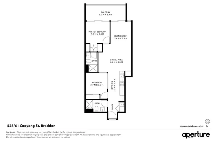 Floorplan of Homely apartment listing, 528/61 Cooyong Street, Braddon ACT 2612