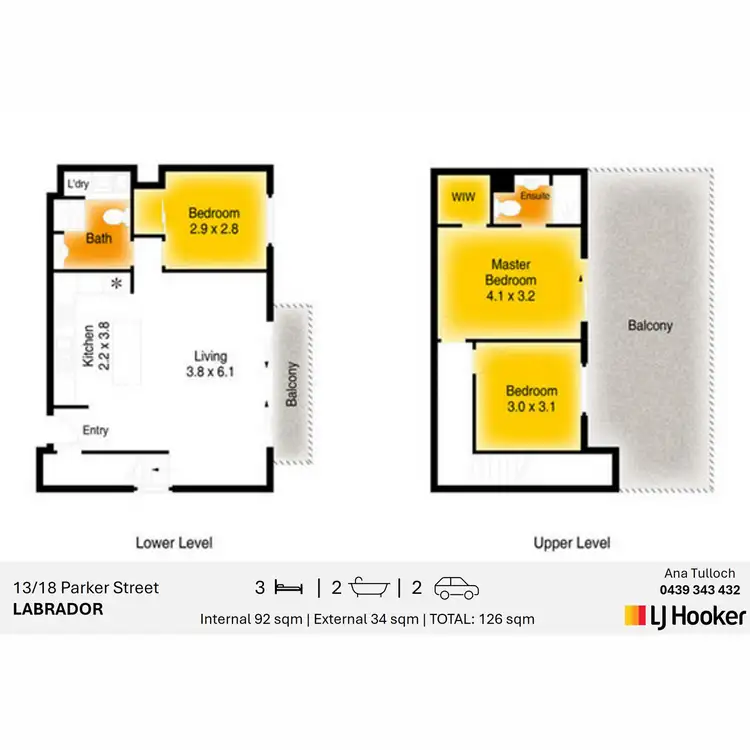 Floorplan of Homely apartment listing, 13/18 Parker Street, Labrador QLD 4215