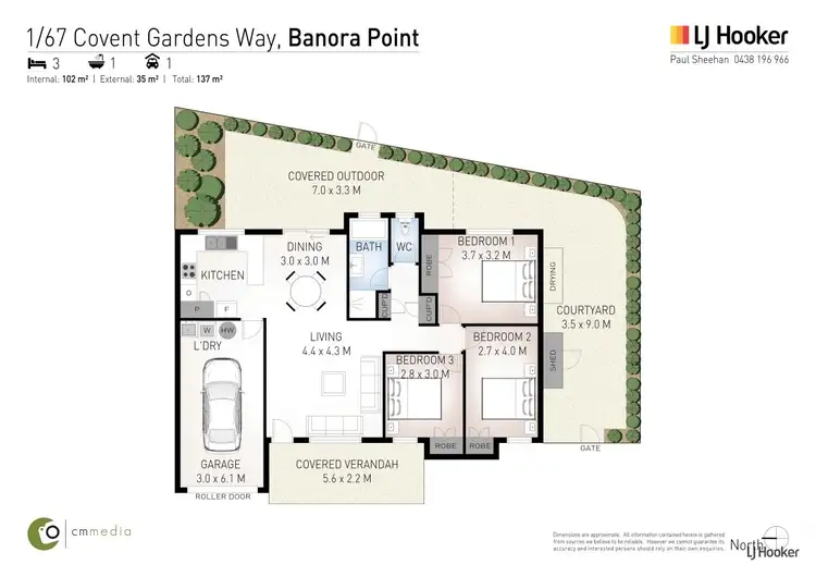 Floorplan of Homely semi-detached listing, 1/67 Covent Gardens Way, Banora Point NSW 2486