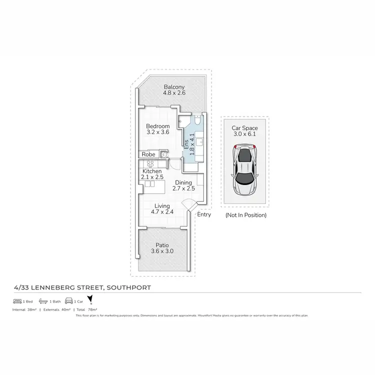 Floorplan of Homely unit listing, 4/33 Lenneberg Street, Southport QLD 4215