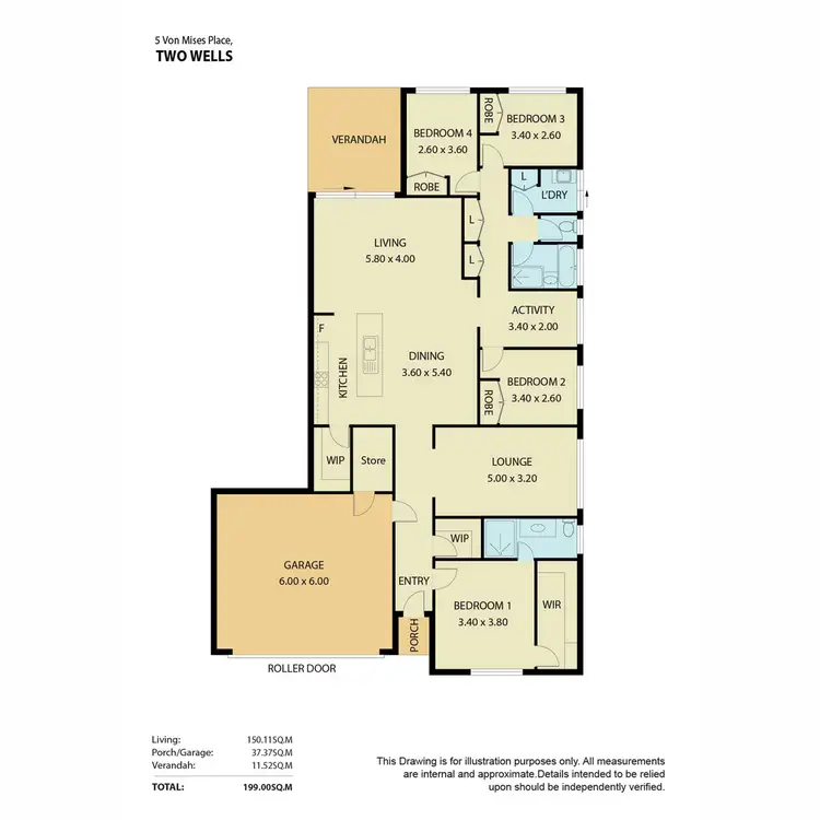 Floorplan of Homely house listing, 5 Von Mises Place, Two Wells SA 5501