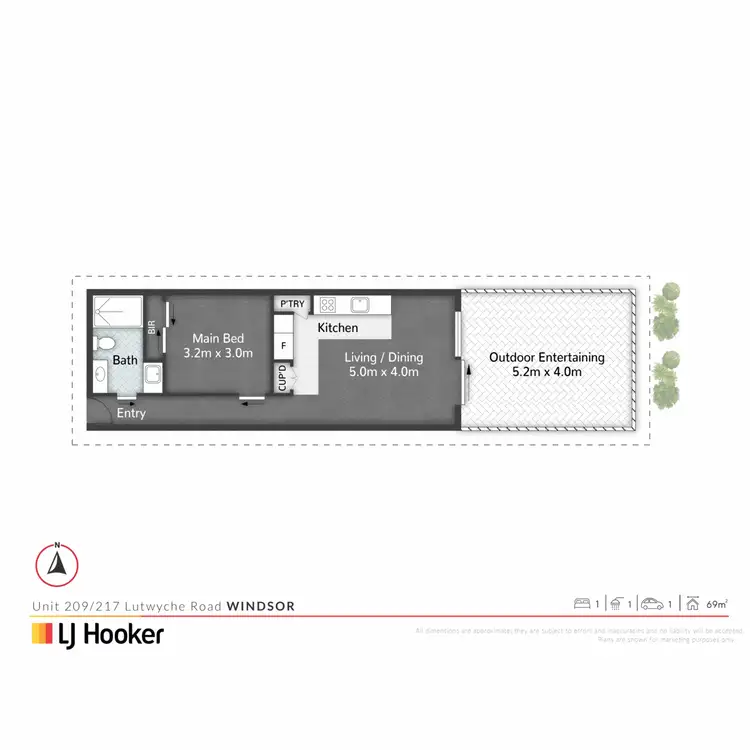 Floorplan of Homely unit listing, 209/217 Lutwyche Road, Windsor QLD 4030