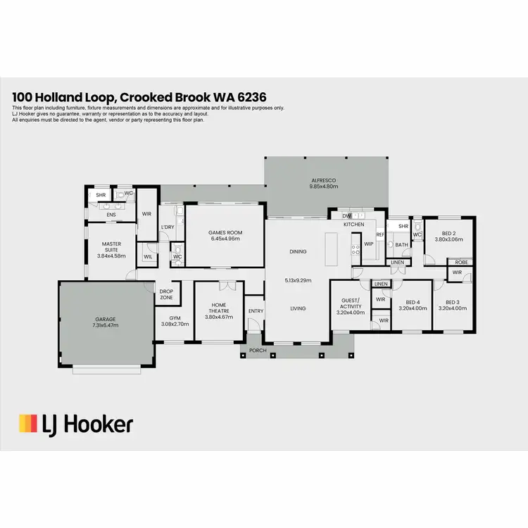 Floorplan of Homely rural property listing, 100 Holland Loop, Crooked Brook WA 6236