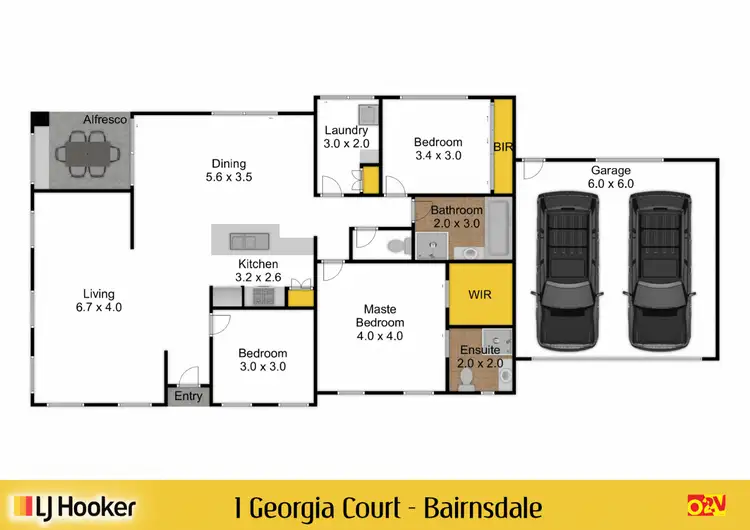 Floorplan of Homely house listing, 1 Georgia Court, Bairnsdale VIC 3875