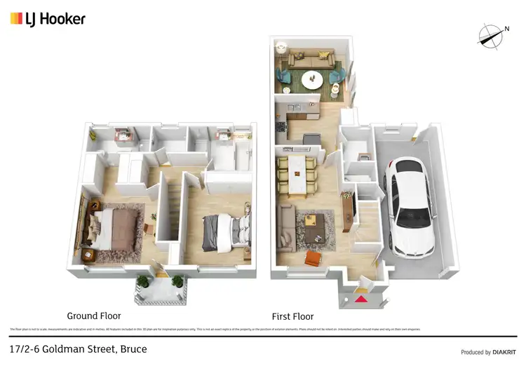 Floorplan of Homely townhouse listing, 17/2-6 Goldman Street, Bruce ACT 2617