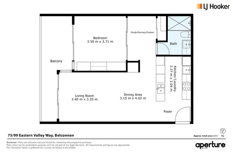 Floorplan of Homely unit listing, 75/99 Eastern Valley Way, Belconnen ACT 2617