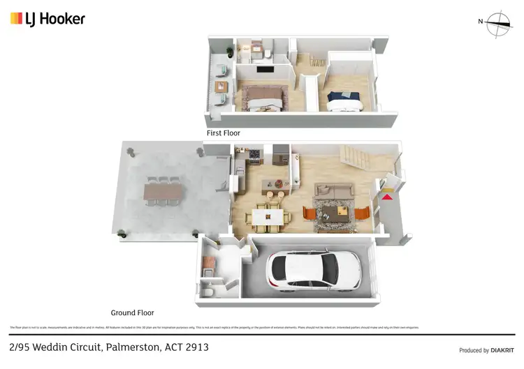 Floorplan of Homely townhouse listing, 2/95 Weddin Circuit, Palmerston ACT 2913