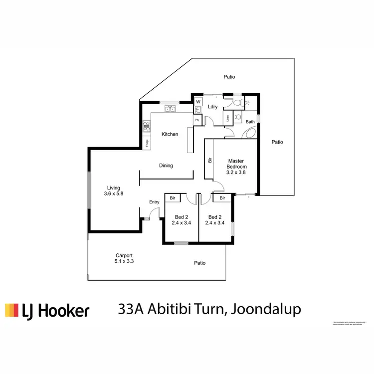 Floorplan of Homely semi-detached listing, 33A Abitibi Turn, Joondalup WA 6027