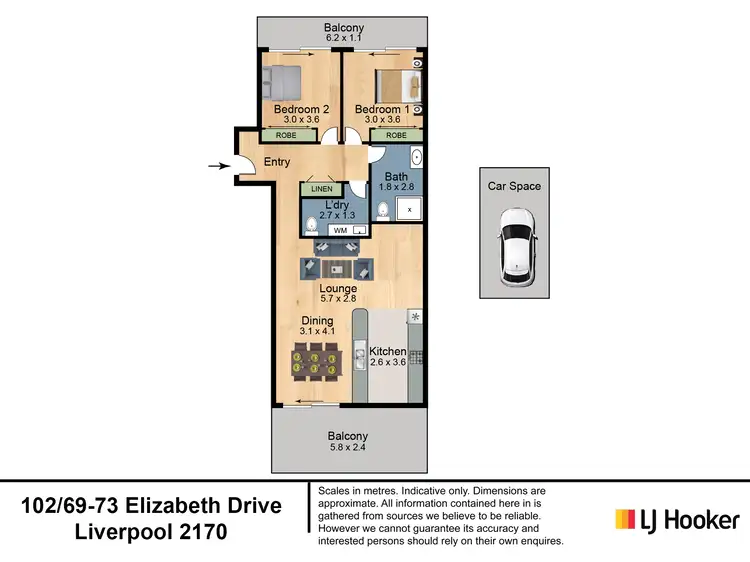 Floorplan of Homely unit listing, Unit 102/69-73 Elizabeth Drive, Liverpool NSW 2170