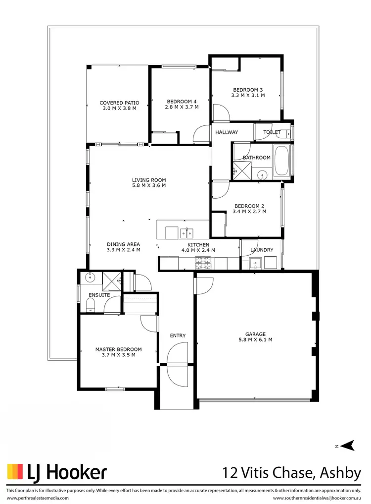 Floorplan of Homely house listing, 12 Vitis Chase, Ashby WA 6065