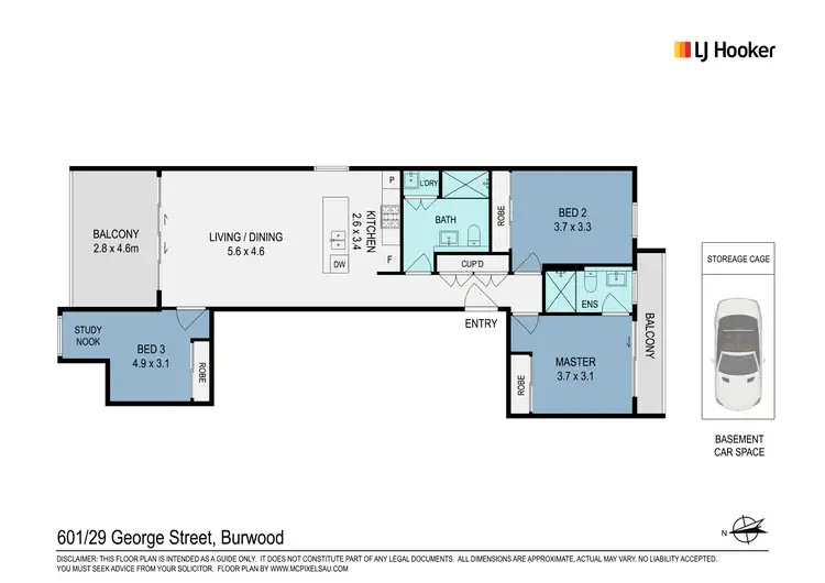 Floorplan of Homely unit listing, 601/29 George Street, Burwood NSW 2134