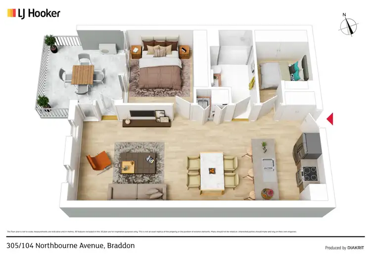 Floorplan of Homely apartment listing, 305/104 Northbourne Avenue, Braddon ACT 2612
