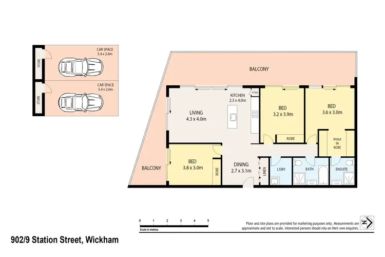 Floorplan of Homely apartment listing, Apartment 902/9 Station Street, Wickham NSW 2293