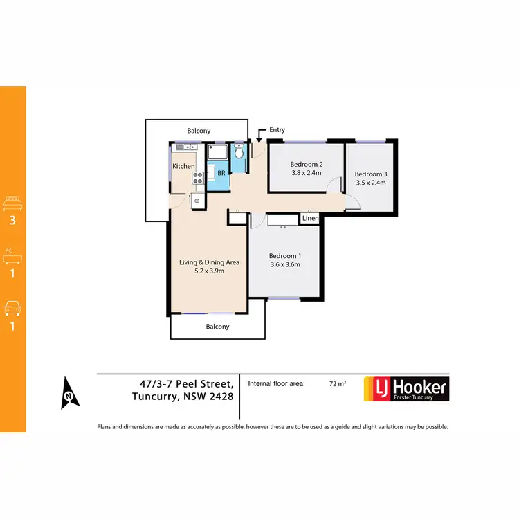 Floorplan of Homely unit listing, 47/3-7 Peel Street, Tuncurry NSW 2428