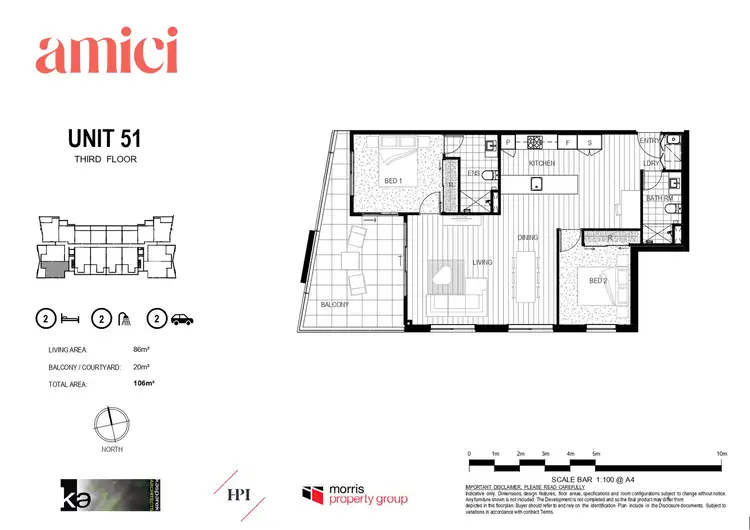 Floorplan of Homely apartment listing, 51/11 Camilleri Way, Gungahlin ACT 2912