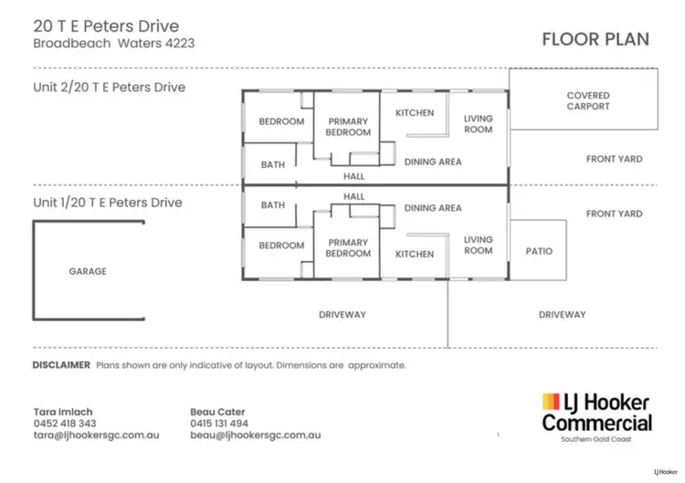 Floorplan of Homely semi-detached listing, 20 T E Peters Drive, Broadbeach Waters QLD 4218