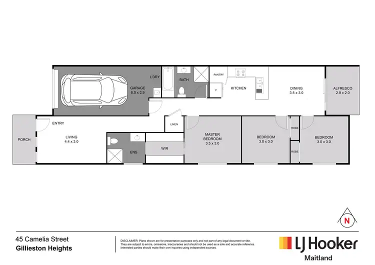 Floorplan of Homely semi-detached listing, 2/45 Camelia Street, Gillieston Heights NSW 2321