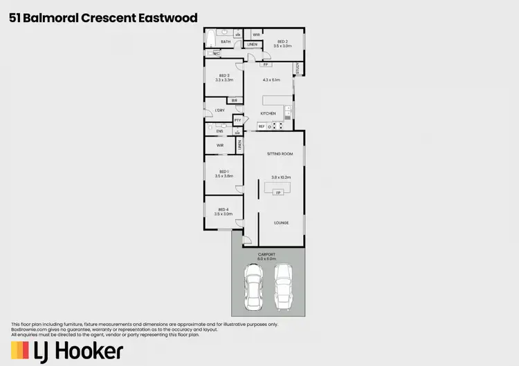 Floorplan of Homely house listing, 51 Balmoral Crescent, Eastwood VIC 3875