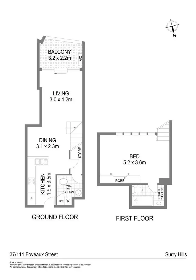 Floorplan of Homely apartment listing, 37/111-115 Foveaux Street, Surry Hills NSW 2010