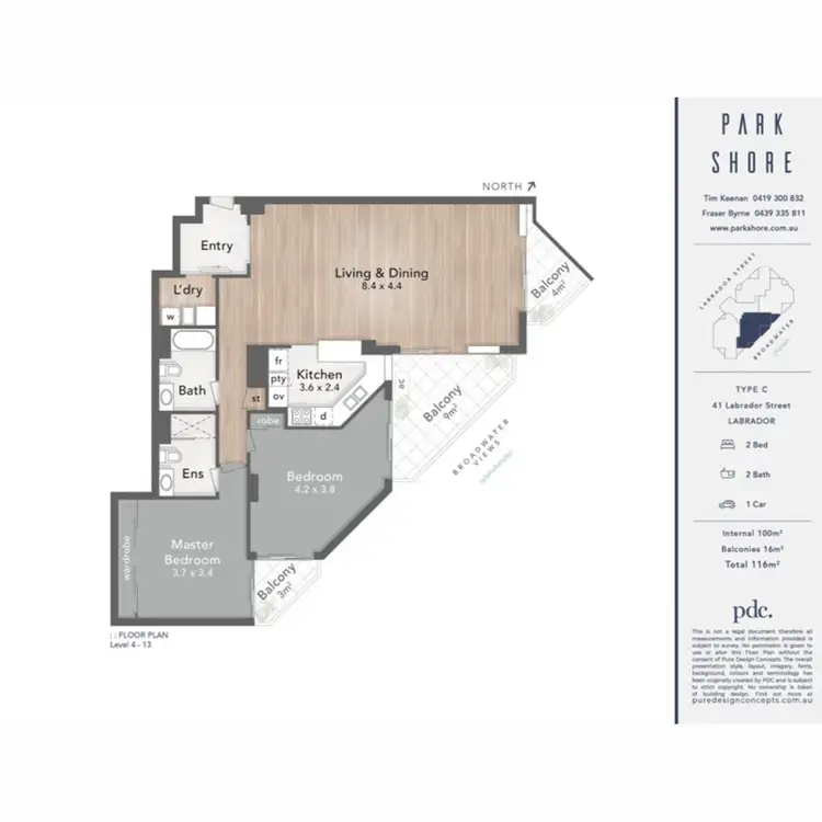 Floorplan of Homely apartment listing, 1403/41 Labrador Street, Labrador QLD 4215