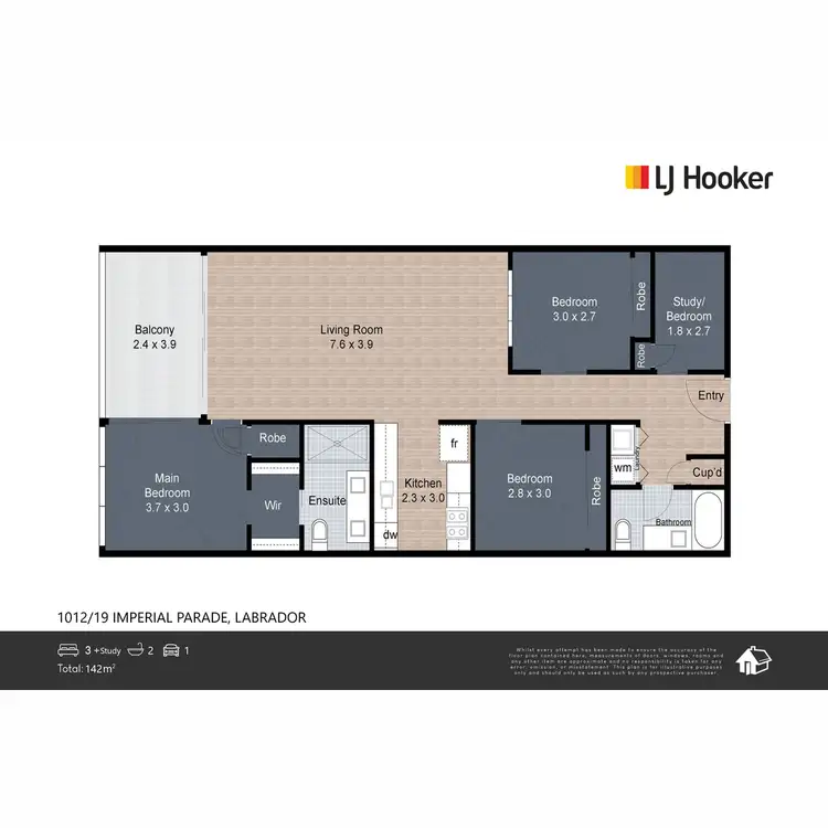 Floorplan of Homely apartment listing, 1012/19 Imperial Parade, Labrador QLD 4215