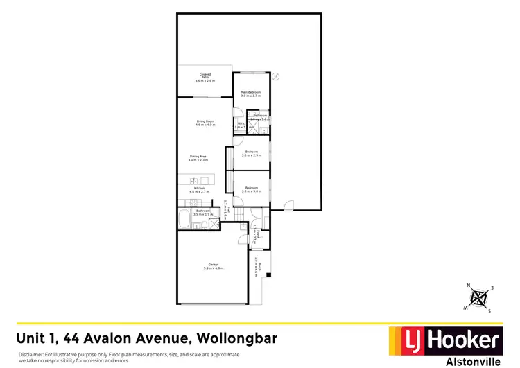 Floorplan of Homely semi-detached listing, 1/44 Avalon Avenue, Wollongbar NSW 2477