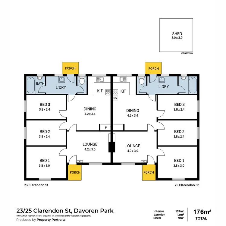 Floorplan of Homely house listing, 23 & 25 Clarendon Street, Davoren Park SA 5113
