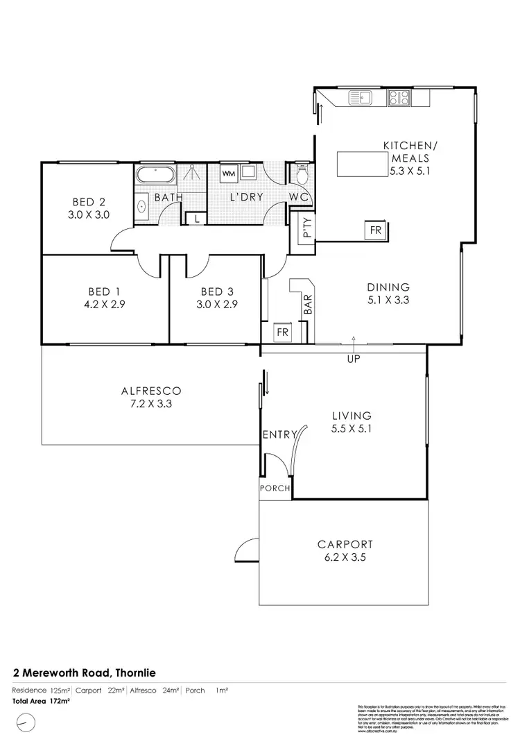 Floorplan of Homely house listing, 2 Mereworth Road, Thornlie WA 6108