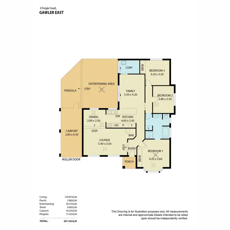 Floorplan of Homely house listing, 3 Forgie Court, Gawler East SA 5118
