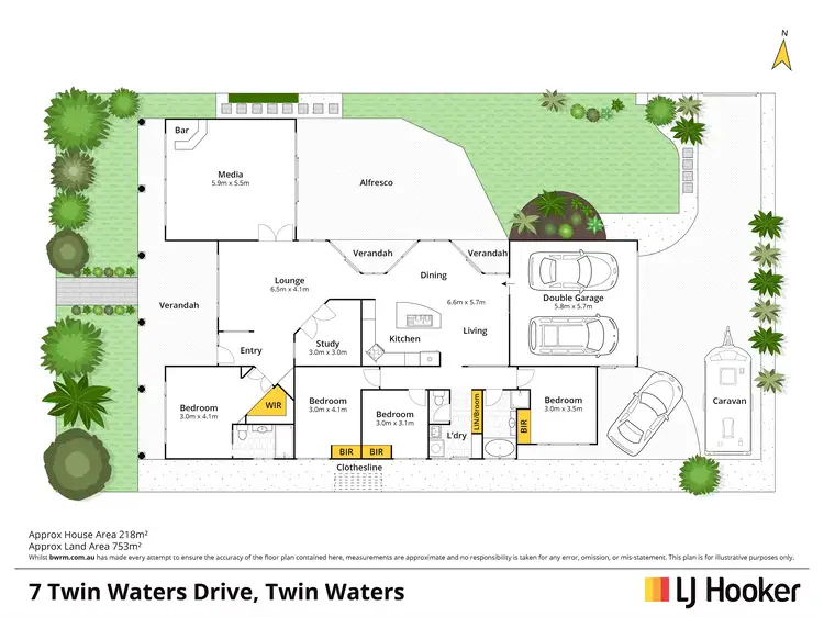 Floorplan of Homely house listing, 7 Twin Waters Drive, Twin Waters QLD 4564