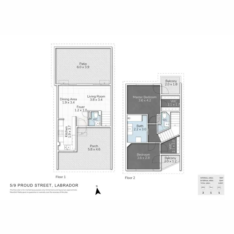 Floorplan of Homely townhouse listing, 5/9 Proud Street, Labrador QLD 4215