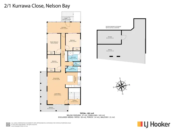 Floorplan of Homely semi-detached listing, 2/1 Kurrawa Close, Nelson Bay NSW 2315