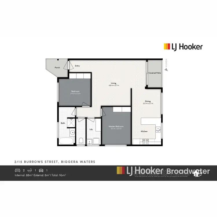 Floorplan of Homely unit listing, 2/15 Burrows Street, Biggera Waters QLD 4216