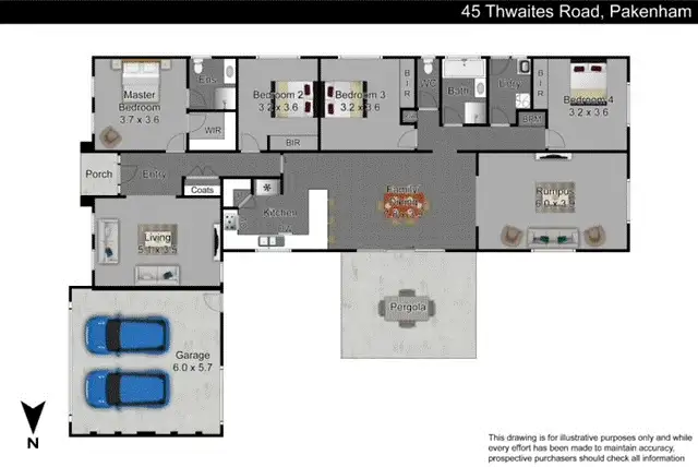 Floorplan of Homely house listing, 45 Thwaites Road, Pakenham VIC 3810