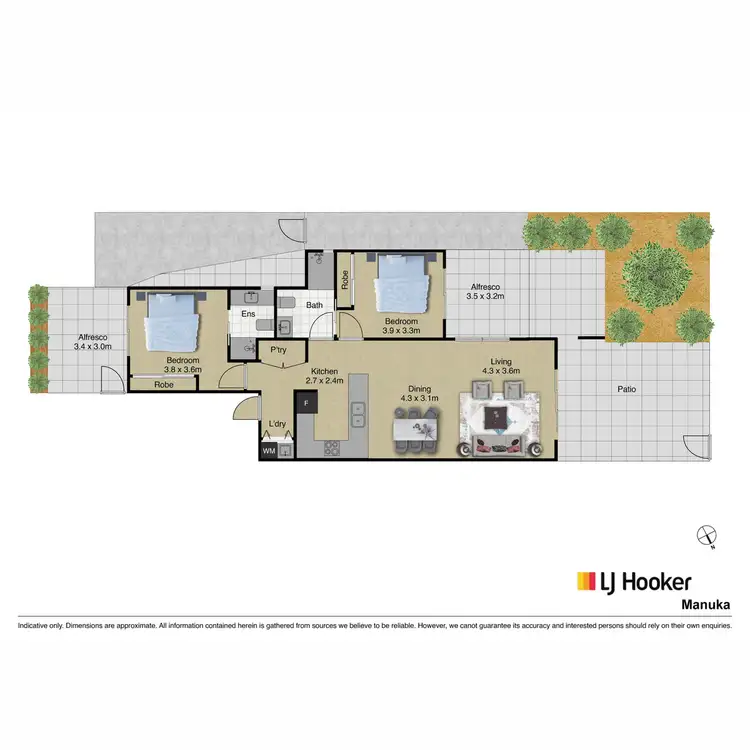Floorplan of Homely unit listing, 1/15 Oliver Street, Lyneham ACT 2602