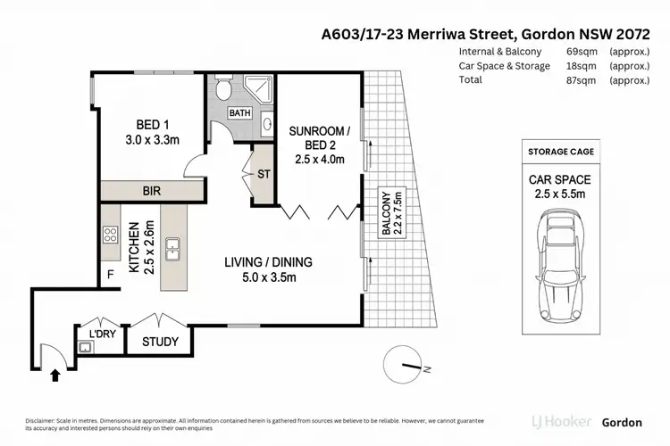 Floorplan of Homely apartment listing, A603/17-23 Merriwa Street, Gordon NSW 2072