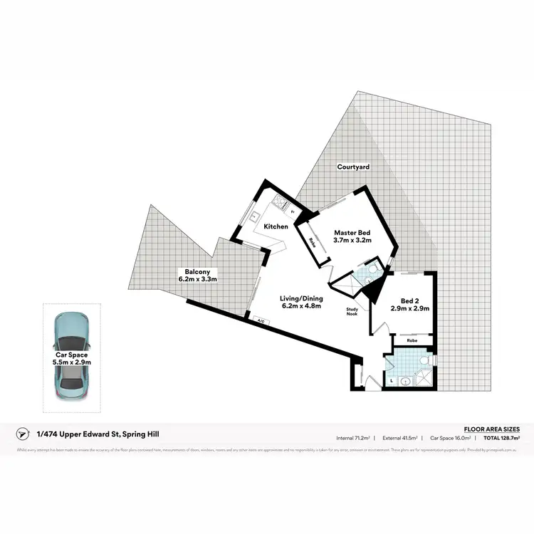 Floorplan of Homely apartment listing, 1/474 Upper Edward Street, Spring Hill QLD 4000