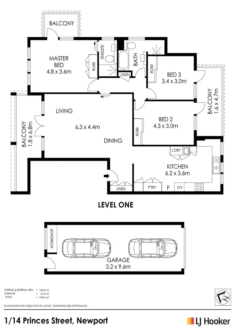 Floorplan of Homely apartment listing, 1/14 Princes Street, Newport NSW 2106